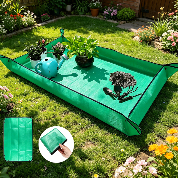 Extra Large 109x76 cm Green Thickened Foldable Repotting Mat